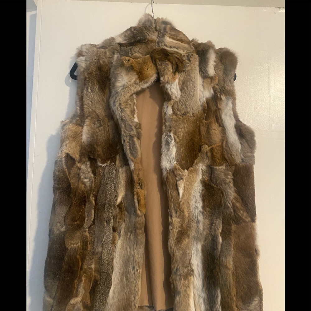 Adrienne Landau Rabbit Fur Vest Medium